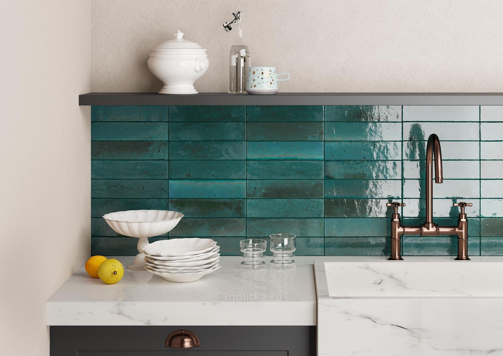 MA9N Lume Turquoise Lux 6x24 Marazzi 