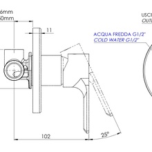 Mariani Kali B14179KL Встраиваемый для душа Черный матовый Смеситель для душа - фото 1 - фото 3