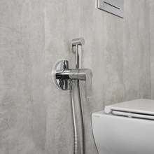 Mariani Kali B00185KLW Хром Смеситель с гигиеническим душем 14,1x11,5x17,65 см, для встраиваемых систем - фото 1 - фото 4