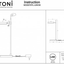 Maytoni Fad MOD070TL-L8W3K Настольная лампа декоративная 16x47 см, Германия - фото 1 - фото 3