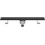 MCH Chudej Slim Line CH1100SLC 110 см, решетка матовая черная, с сифоном, под плитку Душевой лоток 116,5x9,6x12,8 см, Чехия - фото 1