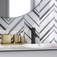 Meissen (Mei) Gatsby 89x14,7, для ванной, керамика, стиль: современный, цвет: белый, Германия, под мрамор, глянцевая - фото интерьера 1 - фото 2