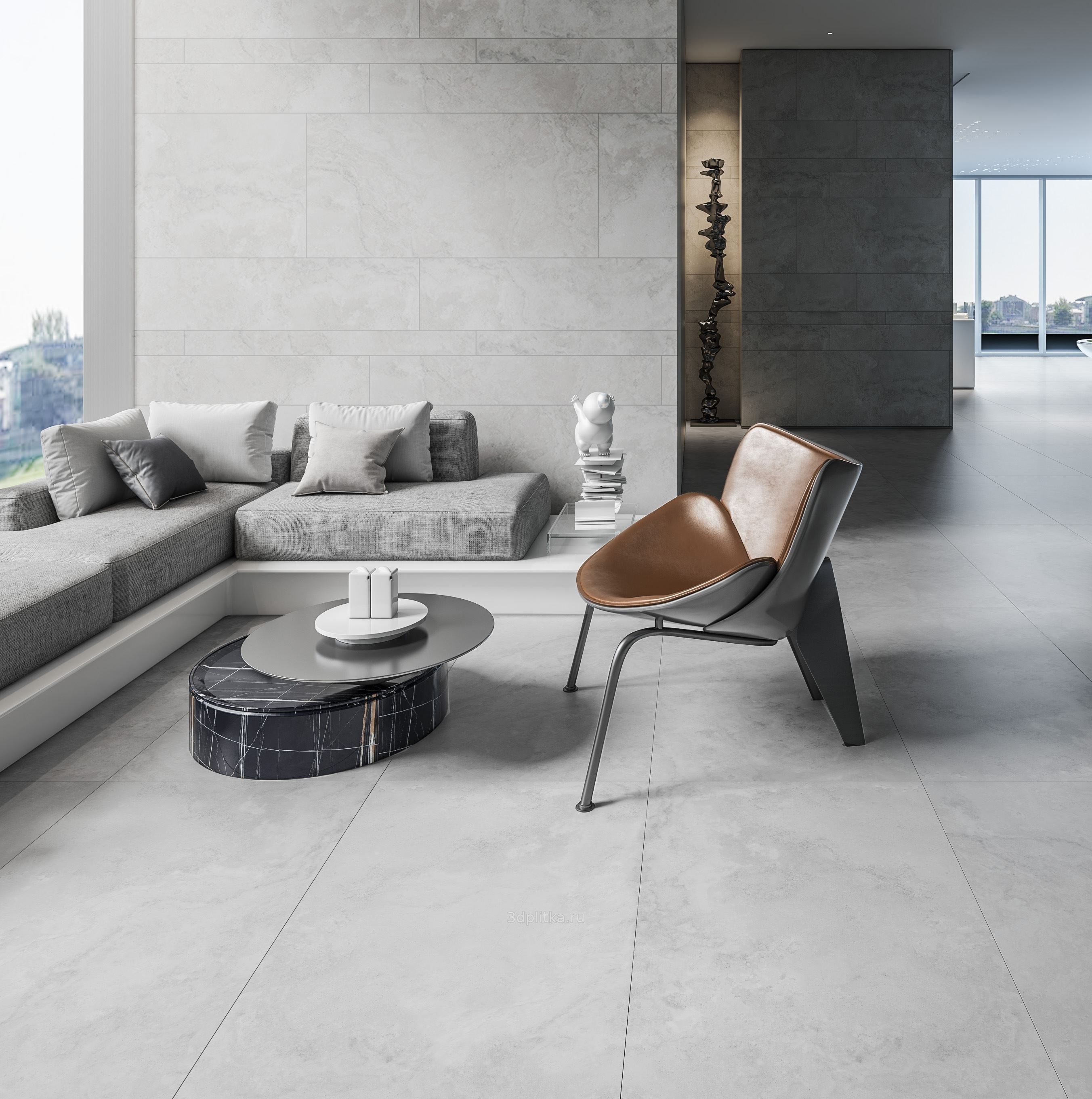 Nanogress Vesuvio 60x120 см, керамогранит, Китай, под мрамор - фото интерьера 1