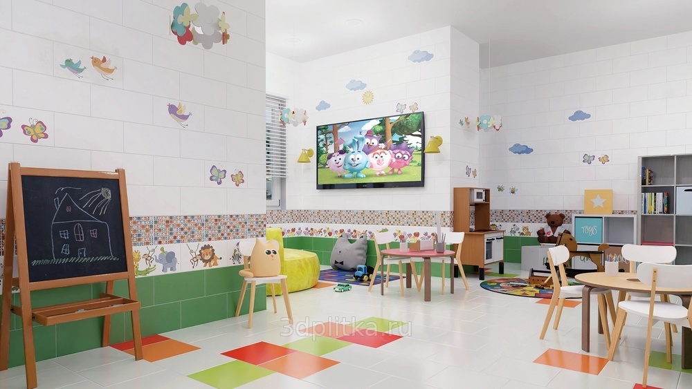 Нефрит Kids 20x40 см, керамика, Россия, ничего - фото интерьера 1