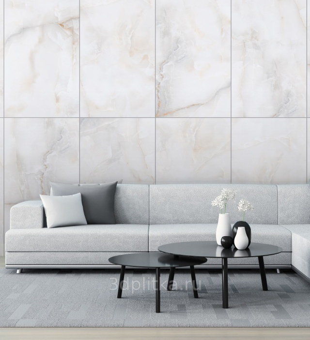 Керамогранит soft marble 60x60 серый в интерьере