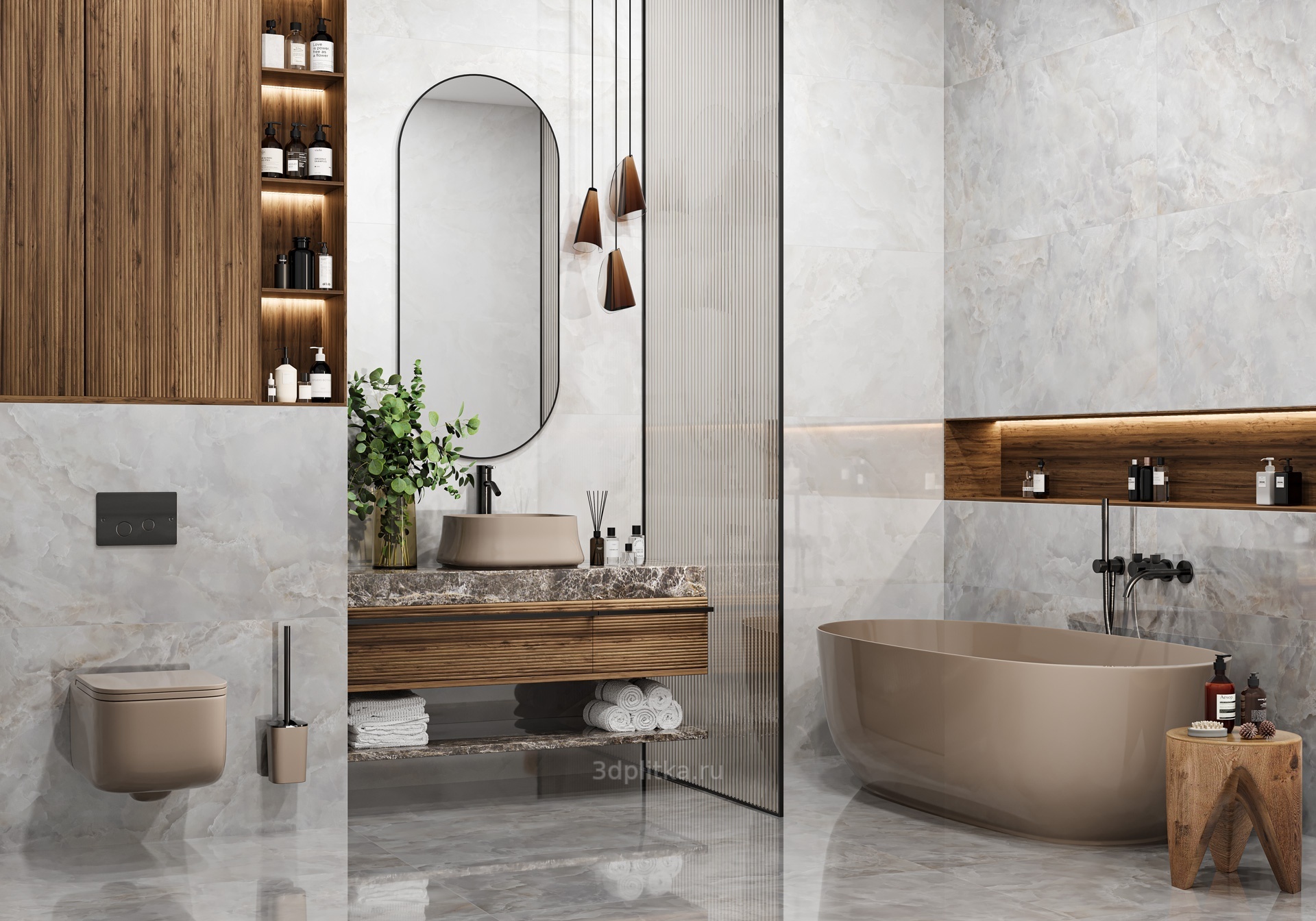 New Trend Onice Vetro 60x120 см, керамогранит, Россия, под оникс - фото интерьера 1