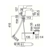 Nobili Acquaviva VV103119/1BM Для биде Черный Смеситель 13,5x4,9x12,7 см, для биде, Италия - фото 1 - фото 2