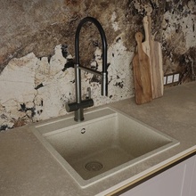 Oliveeka K OL-458009-BGM Для кухонной мойки Оружейная сталь / Чёрный Смеситель 25,6x14,6x50 см, для кухонной мойки, Польша - фото 1 - фото 2