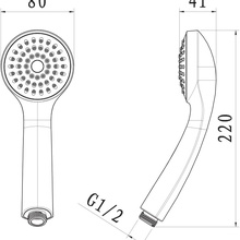 Olive'S Avila 02221AV Для ванны с душем Хром Смеситель 41x21,4 см, для ванны - фото 1 - фото 2