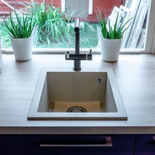 Omoikiri Bosen 41-BE ваниль Мойка кухонная 41x50x23,4 см, Япония - фото 1 - фото 2