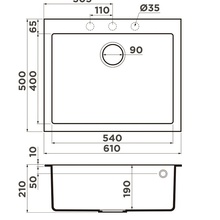 Omoikiri Bosen 4991212 Белый 61х50 Мойка кухонная 61x50x20 см, Япония - фото 1 - фото 2