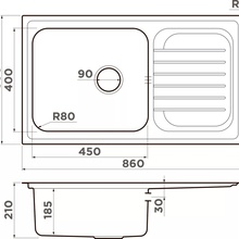 Omoikiri Haruna 4993451 Нержавеющая сталь 86х50 Мойка кухонная 50x86x21 см, Япония - фото 1 - фото 4