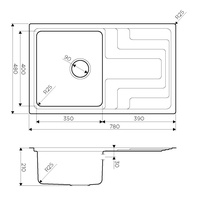 Omoikiri Mizu 4973730 Нержавеющая сталь 78х48 Мойка кухонная 78x48x21 см, Япония - фото 1 - фото 2