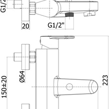 Paffoni Candy CA022CR Для ванны с душем Хром Смеситель 19,2x22,3x6,8 см, для ванны, Италия - фото 1 - фото 2