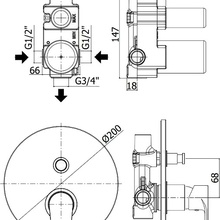 Paffoni Green GR015CR Для ванны с душем Хром Смеситель 6,8x20x20 см, для ванны с душем, Италия - фото 1 - фото 2