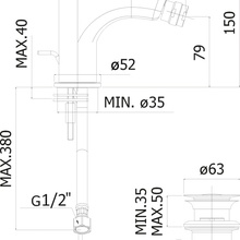 Paffoni Lime LM135CR для биде хром Смеситель 14x5,2x15 см, для биде, Италия - фото 1 - фото 2