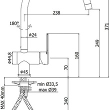 Paffoni Ringo RIN180CR Для кухонной мойки Хром Смеситель 27x4,5x37,1 см, для кухонной мойки, Италия - фото 1 - фото 2