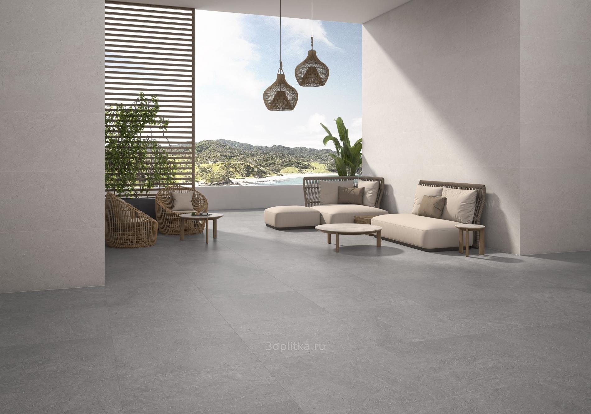 Pamesa Monreale 100x100 см, керамогранит, Испания, под камень  - фото интерьера 1