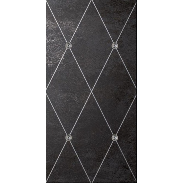 Petracer`s AD Maiora Rhombus Fregio Swarovsky Platino Nero Декор 50x100 см, Италия, под камень - фото 1 Petracer`s AD Maiora Rhombus Fregio Swarovsky Platino Nero Декор 50x100 см, Италия, под камень - фото 1