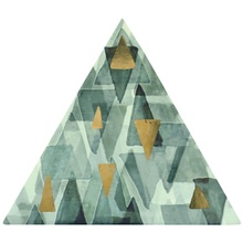 Petracer`s Triangolo Impressioni Oro Su Verde Декор 17x17 см, Италия, под камень  - фото 1 - фото 1