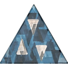 Petracer`s Triangolo Impressioni Platino Su Azzurro Декор 17x17 см, Италия, под камень  - фото 1 - фото 1