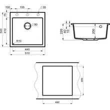 Point Арбель PN3001BG Светло-бежевая матовая 51 Мойка кухонная 52x51x22 см, Россия - фото 1 - фото 4