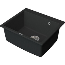 Point Бинга PN3003B Черная матовая 60 Мойка кухонная 52x60x22 см, Россия - фото 1 - фото 2