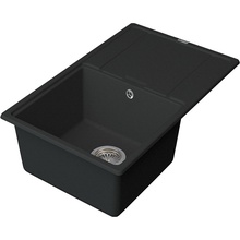 Point Лаура PN3005B Черная матовая 78 Мойка кухонная 50x78x21,5 см, Россия - фото 1 - фото 2