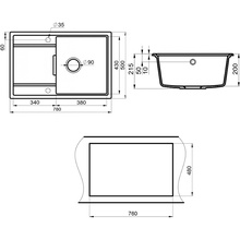 Point Лаура PN3005BG Светло-бежевая матовая 78 Мойка кухонная 50x78x21,5 см, Россия - фото 1 - фото 4