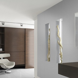Polcolorit Cristal 74,4x24,4, для ванной, керамика, стиль: современный, цвет: серый, Польша, ничего, глянцевая - фото интерьера 1 - фото 1