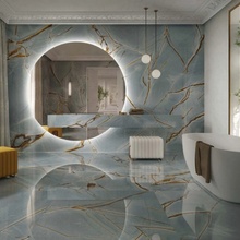 Porcelanosa Blue Roma 120x120, Испания, под мрамор, полуматовая - фото интерьера 1 - фото 1