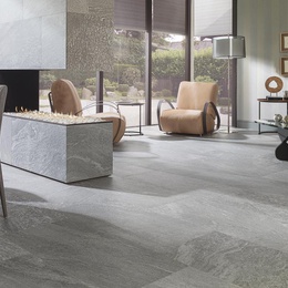 Porcelanosa River 59,6x120 см, для ванной, керамогранит, стиль: современный, цвет: серый, Испания, под мрамор, матовая - фото интерьера 1 - фото 1