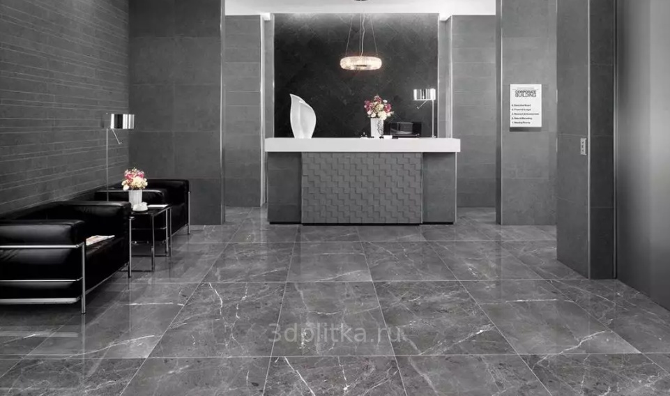 Primavera Ardesia 60x60, керамогранит, Россия, под мрамор - фото интерьера 1