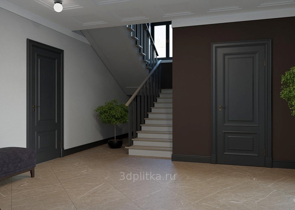 Primavera Либекир 60x60 см, керамогранит, Россия, под мрамор - фото интерьера 1