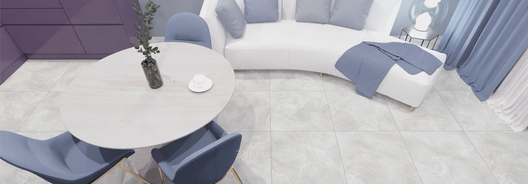 ProGRES Marble 60x60 см, керамогранит, Россия, под мрамор - фото интерьера 1