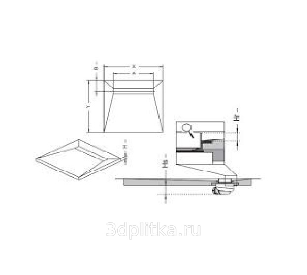 Душевая плита с трапом под укладку плитки radaway 5dk1209 5k01 120 90 прямоугольная