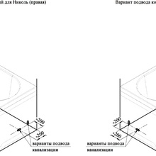 Ванна ножная керамическая с прямым дном 450х590х265 на каркасе высота 420 мм