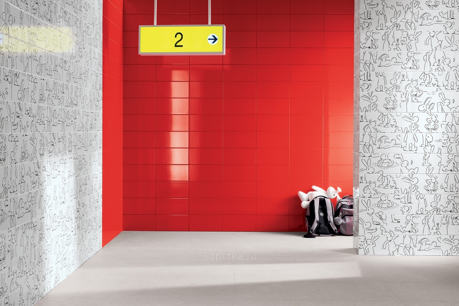 Rako Play 20x40 см, керамика, Чехия, под обои  - фото интерьера 1