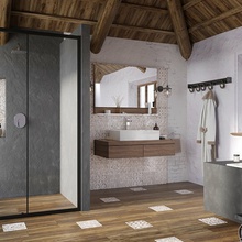 Ravak Blix Slim X0PMG0300Z1 Чёрный / Прозрачное стекло Душевая дверь 120x195 см, Чехия - фото 1 - фото 2