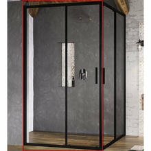 Ravak Blix Slim X1XMA0300Z1 Прозрачное стекло / Профиль Черный матовый 100х195 Боковая стенка 100x195 см, Чехия - фото 1 - фото 1