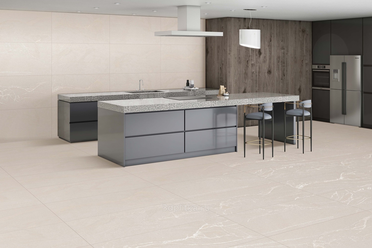 Realistik Alexandria 60x120 см, керамогранит, Индия, под камень  - фото интерьера 1