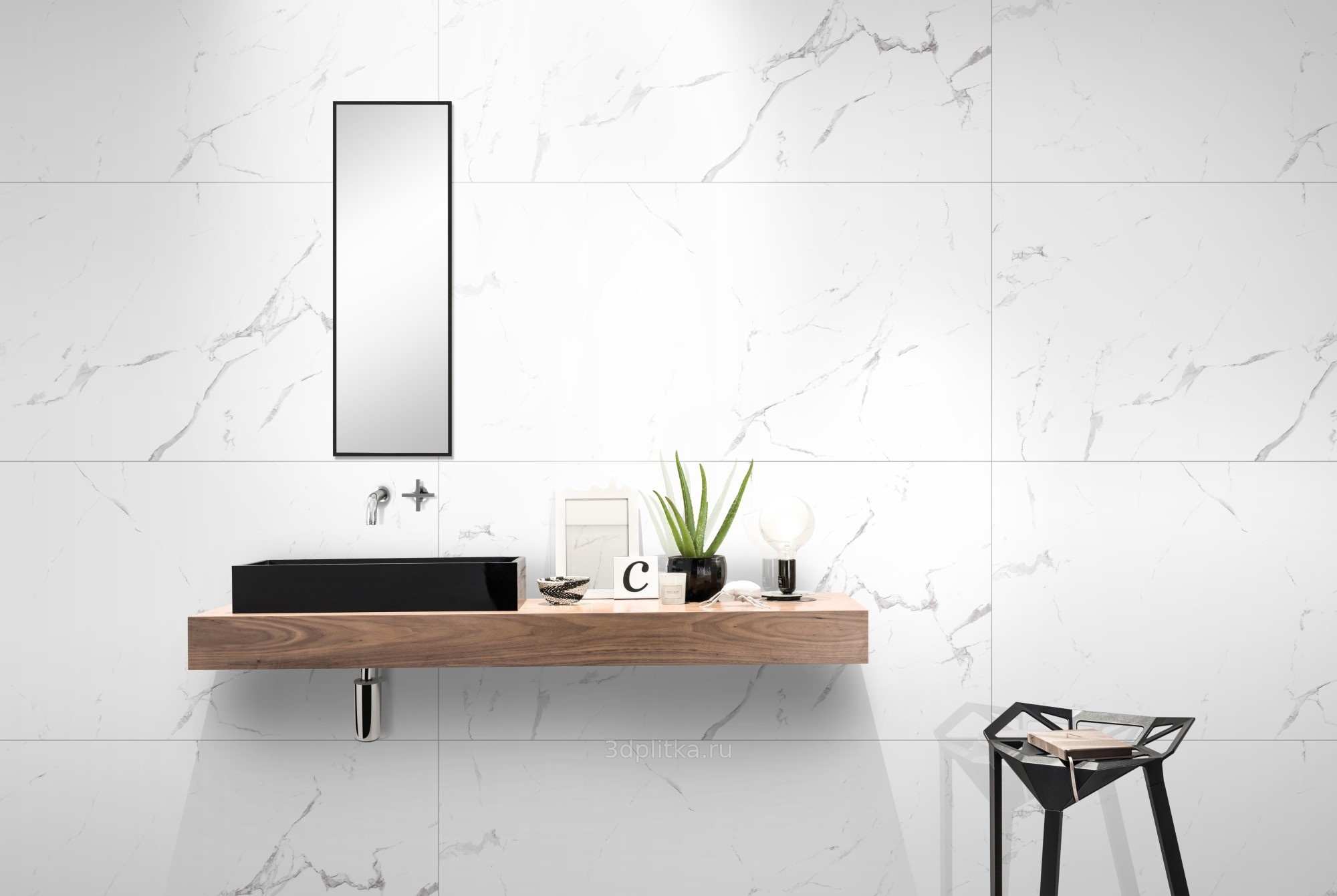 Realistik Oriental 60x120 см, керамогранит, Индия, под мрамор - фото интерьера 1