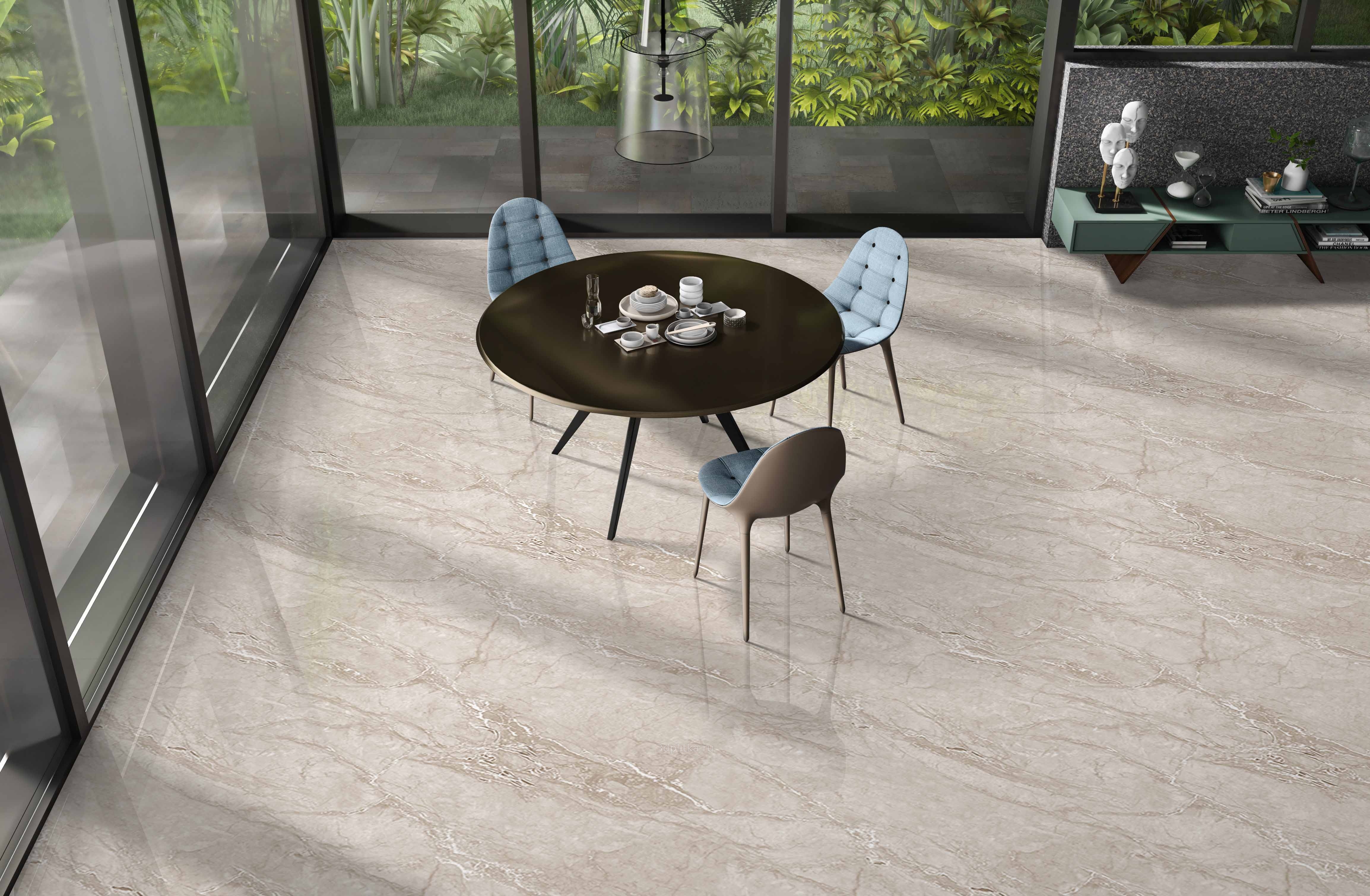 Realistik Perlato 60x120 см, керамогранит, Индия, под камень  - фото интерьера 1