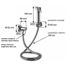 Remer 332REL С запорным вентилем Хром глянцевый Гигиенический душ Италия - фото 1 - фото 3