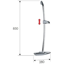Remer 313P Хром глянцевый Душевой гарнитур 28x85 см, Италия - фото 1 - фото 2