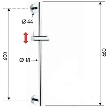 Remer 317M Хром глянцевый Душевой гарнитур 8x4,4x66 см, Италия - фото 1 - фото 2
