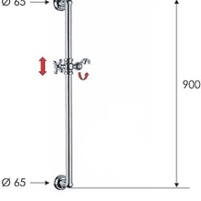Remer 319L Хром глянцевый Душевой гарнитур 8,5x10x90 см, Италия - фото 1 - фото 2