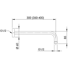 Remer 343L40BG Золото брашированное Кронштейн для душа 40x6x8,5 см, Италия - фото 1 - фото 3