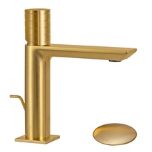 Remer Edge EG610BG Для раковины Золото брашированное с д/к Смеситель для раковины, Италия - фото 1 - фото 1