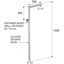 Remer Elegance 329S Хром глянцевый Душевая стойка 39x3x100 см, Италия - фото 1 - фото 3